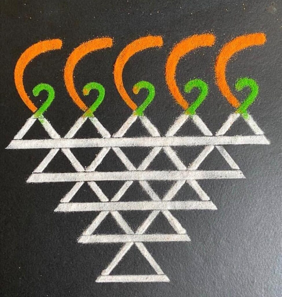 saraswati yantra rangoli