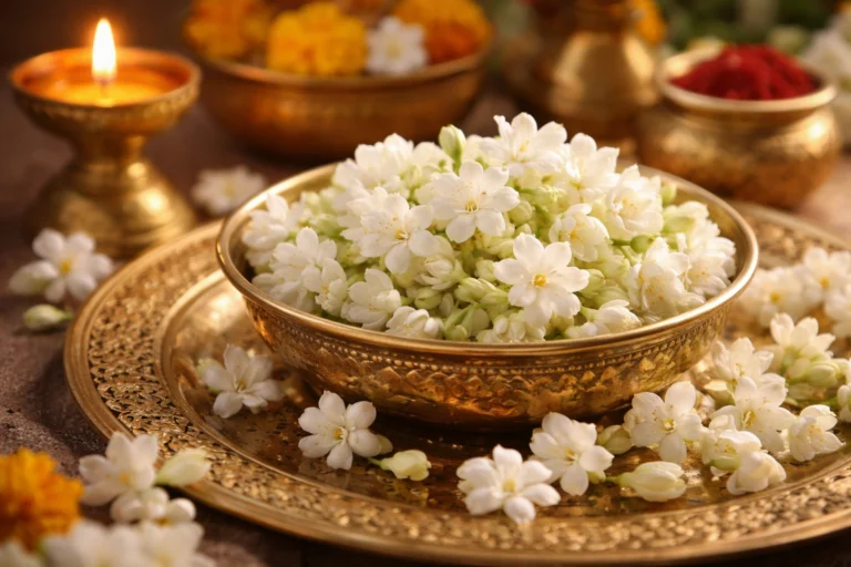 jasmine flowers used for daily pooja and Hindu worship